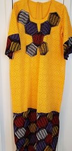 African Ankara Eyelate Lace Dress/Gown